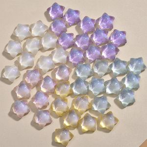 Kristal 50 stks/lot 16 mm kleur glitter kern transparante cartoonsterren vorm flatback cabochon kralen diy sieraden oorrang/haaraccessoire