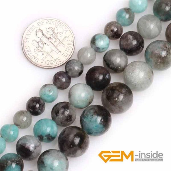 Cristal rond naturel vert américain de Madagascar, perles semi-précieuses en pierre ite noire, pour la fabrication de bijoux, vente en gros, 6mm, 8mm, 10mm