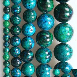 Cristal 8Mm Vente en gros 4.6.8.10.12. 14Mm Chrysocolla Pierre Ronde Perles D'espacement En Vrac 16 Choisissez Taille Drop Livraison Bijoux Dhgarden Dhquv