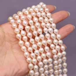 Perles de cristal baroques d'eau douce naturelles AAA, perles à trous amples pour la fabrication de bijoux, bricolage de boucles d'oreilles baroques pour femmes, collier