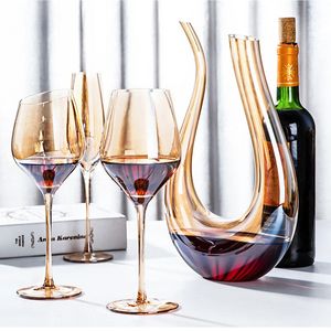 Crystal Amber Red Wine Verre Déganteur UltraHin Burgogne Bordeaux Gobelet Big Belly Tasting Cup Bar Home Wedding Party Drinkware 240415