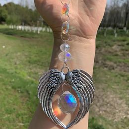 Crystal Angel Wing Suncatcher Hanger Rainbow Maker Opknoping Crystal Chakra Prisma Hanger Voor Raam Huis Tuin Decoratie