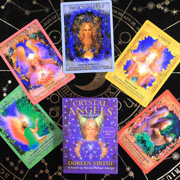 Crystal Angels Angel Oracles Nuevas cartas de Tarot para principiantes con juego de mesa y guía luna