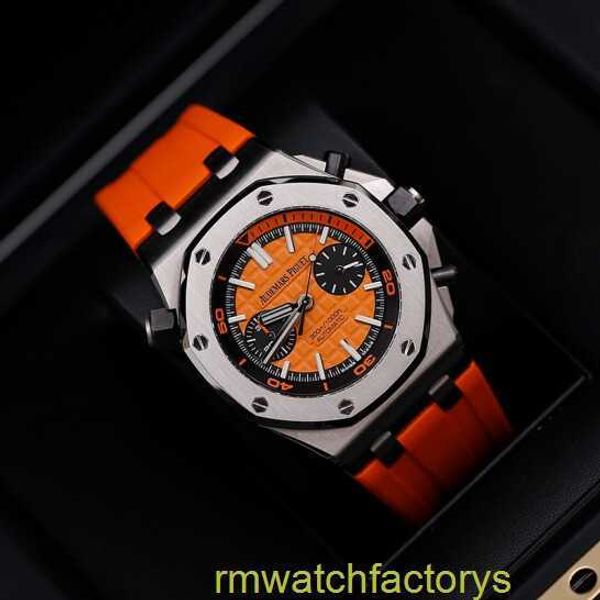Crystal AP Montre-bracelet Royal Oak Offshore 26703ST Montre de sport pour homme Acier de précision Orange Automatique Mécanique Suisse de renommée mondiale Montre de mode