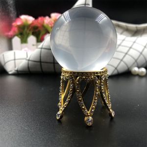 Crystal Ball Base Crown Forme Holder Crystals Stand Metal Display Stand Glass Sphere Base Base Swice Support Bureau pour décor