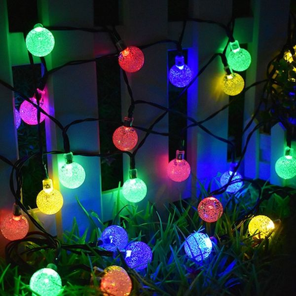 Crystal Ball Outdoor Led Solar String Light Christmas Lumières Jardin Décoration Paysage