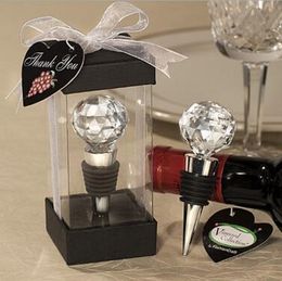 Crystal Ball Wine Bottle Stopper Bruiloft Bruids Douche Gunsten Geschenken Party Decoratie Gift voor Gasten Gratis Verzending