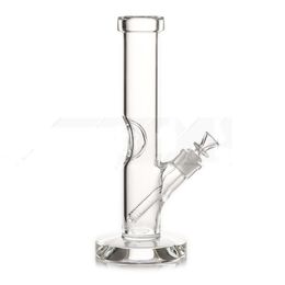 Base en cristal 12 pouces narguilés en verre conduite d'eau support à glace tuyau de tabac 7mm d'épaisseur tube droit Bong