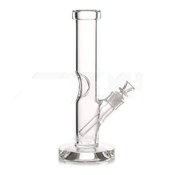 Base de cristal 12 pulgadas Cachimbas de vidrio Pipa de agua Estante para hielo Pipa de tabaco Tubo recto de 7 mm de espesor Bong