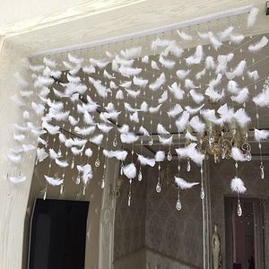 Crystal Bead Feather Curtain Home Garden Decoraties 1m lange nieuwe partitie gordijn Feather Products