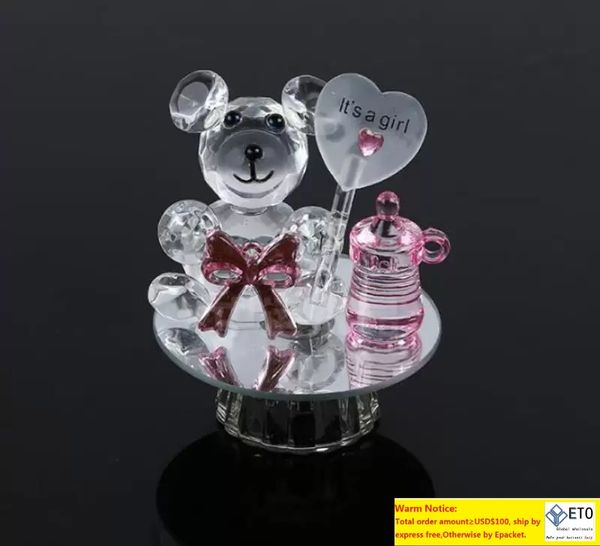 Cristal ours mamelon baptême bébé douche Souvenirs fête baptême cadeau cadeau et cadeaux pour les invités