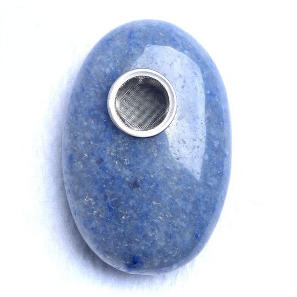Tuyau ovale en pierre bleue cristal, porte-Cigarette Simple, à la mode, fabricants de jeux, vente directe