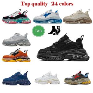 Crystal Bottom Chaussures Décontractées Triple S Designer De Luxe Baskets Plate-Forme Sneaker Hommes Femmes Mode Tennis Trainer Sports Mode Baskets Menthe Blanc Noir Oreo Bleu