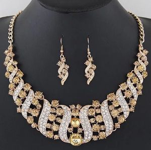 Ensembles de bijoux de mariée en cristal, accessoire de Costume de fête de mariage, collier indien, boucles d'oreilles, ensemble pour mariée, magnifiques ensembles de bijoux pour femmes 240W