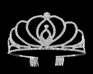 Crystal Bridal Tiara Party Pageant Luxe kroon Verzilverde Bruiloft Kronen Haarband Goedkope Haarspeldjes Bruiloft Haaraccessoires Of1110555