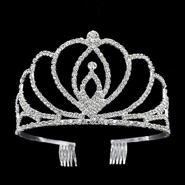 Cristal De Mariée Diadème Partie Pageant Couronne De Luxe Argent Plaqué Couronnes De Mariage Bandeau Pas Cher Pinces À Cheveux De Mariage Accessoires De Cheveux Of248O