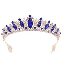 Crystal Bridal Tiaras Crown met kammen Rhinestone Pageant Diadema Collares Prinses Hoofpieces Bruiloft Haaraccessoires