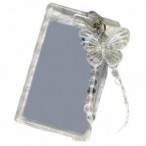 Crystal Butterfly 3 pouces porte-carte Photocards Affichage de la carte bancaire Crédit Carte Banque Case de protection Pendre Fi Y4cr #