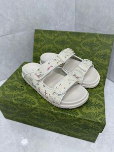 Crystal canvas klittenbandriem platte sandalen heren- en damesrubber -slippers