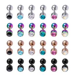 Crystal kraakbeenstudie oorbellen oor piercing tragus helix barbell roestvrijstalen oorbel bar voor vrouwen mannen body andere sieraden