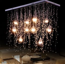 Crystal Kroonluchters Plafondverlichting Indoor Moderne G4 LED Meteor Regenverlichting voor Living / Eetkamer Lampen Woondecoratie LLFA