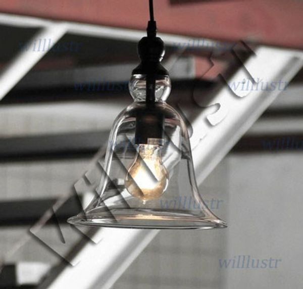 Lustre en cristal cloche de cristal lampe à suspension de style campagnard américain salle à manger salon chambre Bar lumière lampe à suspension en verre
