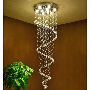 Lustres en cristal lampes suspendues luminaires intérieur spirale lampe suspendue décor plafonnier pour el Hall escaliers 257V