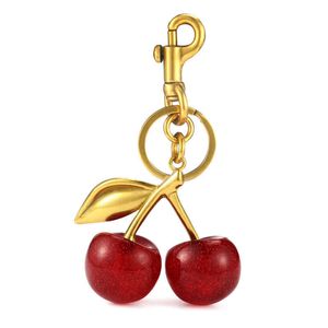 Crystal Cherry Fashion Keychain Bag Pendant Damestas Sieraden Creatieve prachtige auto Keychain Small Cadeau