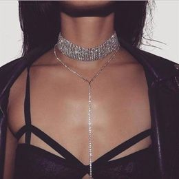 Crystal Choker Ketting 2017 Luxe Verklaring Chokers Kettingen Voor Vrouwen Trendy Dikke Hals Accessoires Mode-sieraden Cheap217r