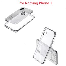 Crystal Clear Phone Case para Nothing Phone 1 Soft TPU Bumper Transparente Antiknock Back PC Shell