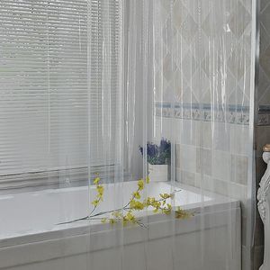 Rideau de douche épais cristallin imperméable à l'eau en plastique rideaux de bain doublure transparente salle de bain moisissure maison luxe avec crochets 240313