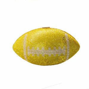 Cristal Pochette US Football Embrayages Glitter Party Bag Style Dames Strass Embrayages Football Soirée Bags2119