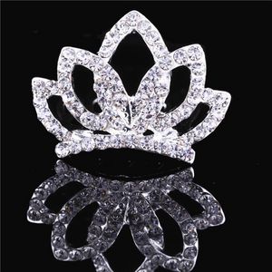 Crystal Crown Tiara Comb Girls Shiny Rhinestone Crown Hair Comb Head Wear Daughter Birthday Party Fashion Accessoires