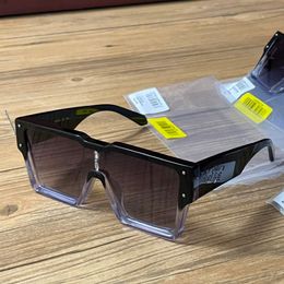 Crystal Cyclon Mask Sunglasses For Men Men Black to Transparent Rectangle Design Shades Sun Shades Sonnenbrille UV400 Popular Eyewear avec Box 295H