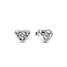 Crystal Diamond Heart Stud Earring voor Pandora Real Sterling Silver Wedding Earrings Designer sieraden voor vrouwen Vriendin Gift Love Earring met originele doos