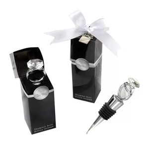 Crystal Diamond Ring Wine Stoppers Home Keuken Bar Gereedschap Champagne Fles Stop Bruiloft Gast Gift Geschenken Box Verpakking