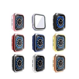 Crystal Diamond Screen Protector Case voor Apple Horloge Iwatch 44mm 40mm Serie 6/5/4 / SE Ultra-Thin Full Cover Beschermende zaken