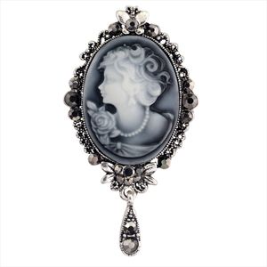 Crystal Drop Head Portret Broche Pin Fashion Business Suit Tops Corsage Rhinestone Broches Fashion Jewelry