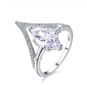 Bagues de fiançailles en cristal pour femmes AAA blanc Zircon cubique anneaux élégants femme bijoux de mariage