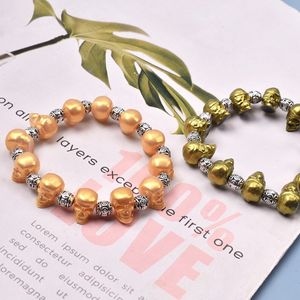 Crystal Epoxy Resin Moule Skull Head Bracelet Perles de silicone Moule de bricolage Bijoux de fabrication de bijoux