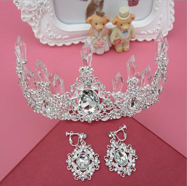 Ornement de couronne européenne en cristal, accessoires de mariée, anniversaire de princesse, studio photo, accessoires, vente en gros, vente chaude