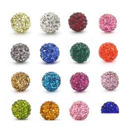 Cuentas de cristal a la moda, cuentas sueltas de diamantes de imitación de 10Mm para fabricación de joyas, accesorios de pulseras Diy, 100 Uds., venta al por mayor, envío directo Ott3F