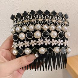 Crystal Flowers Poig Bangs Clip Clip pour femmes Traid Breatt Hair Hairpin Inserted Pass Pressure Pin Girls Hair Accessoires Bijoux