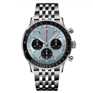 Cristal para Navitimer Relojes Montre B01 Reloj Aviación Breit Correa inoxidable Cristal Cuarzo Zafiro Espejo Superficie Deportes Hombres Luxe Bmhnm