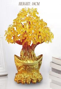 Crystal Fortune Tree Ornement richesse chinois Gold Tree Tree Lucky Money Arbre Ornement Home Office Decoration Tabletop Crafts Y2003545096