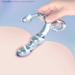 Crystal Glass Anal Plug Double Beads Vaginal Butt Estimular Orgasmo Masaje Dildo Adultos Juguetes Sexuales Producto Erótico Para Masturbación L230518