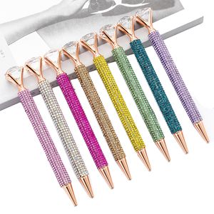 Crystal Glass Ballpoint Pen Big Gem Ball Pennen met grote diamant mode schoolkantoor benodigdheden 13 kleuren