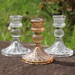 Candelabro de cristal para decoración del hogar, candelabro de boda, candelabro decorativo para fiesta, velas de cristal transparente, palo TH0786