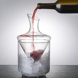 Crystal Glass High Grade 1000 ml Baquet de seau de glace Boîte cadeau de vin séparateur de vin Champagne Whisky Bottle pour Family Bar 240509