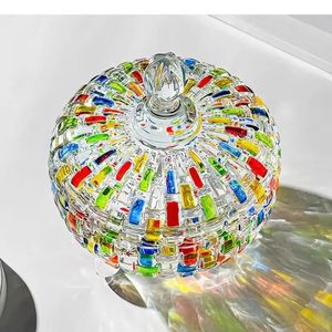 Kristallen glazen pot met deksel Woonkamer Desktop Snoepopslagpot Sieradenopslagcontainer Opbergdoos voor gedroogd fruit Home Producten 240307